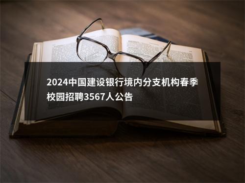 2024中国建设银行境内分支机构春季校园招聘3567人公告                进入阅读模式 图片